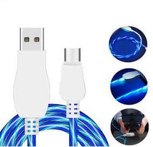 CANDY FLOW LED Light flash USB Charger cable for ALL MICRO-B USB phones/devices gallery