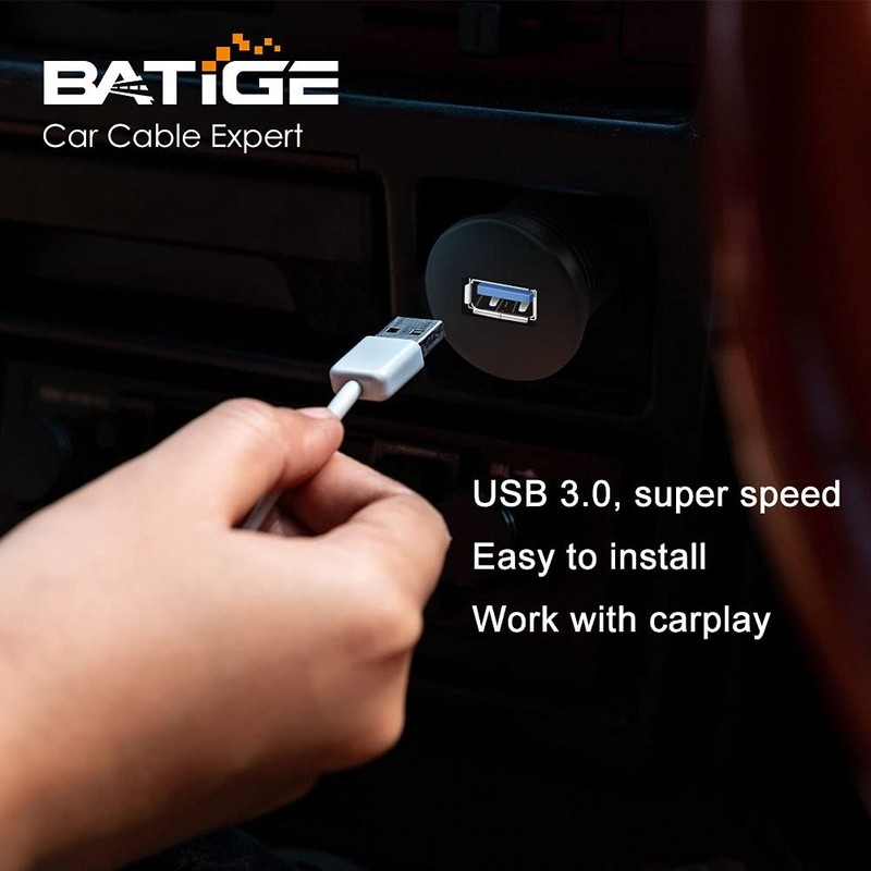5 PCS 3ft Single Port USB 3.0 Male To Female AUX Car Mount Flush Ext Cable gallery