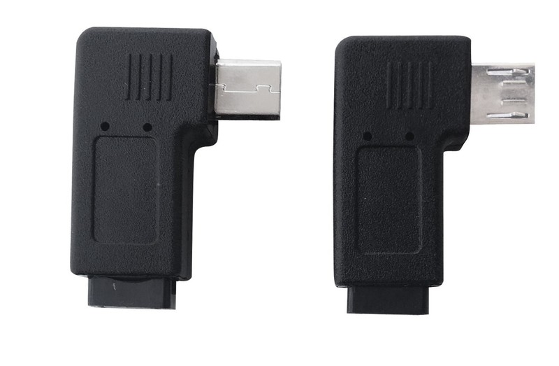 1 Pair Right Left 90 Degree Angle Micro USB Male To Micro USB Female Adapter gallery