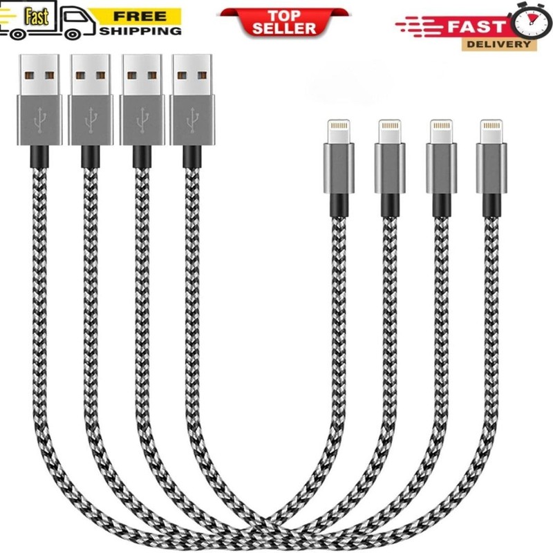 Mini 12inch 1FT Short I Phone Charger Cables Fast Charging Cords 12In 4Pack