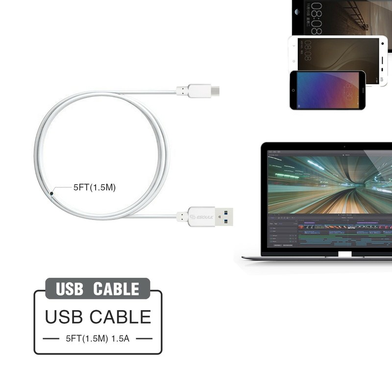 For Samsung Galaxy S10 S20 S21 Plus Note 20 USB C Cable Type C Fast Charger 5 ft