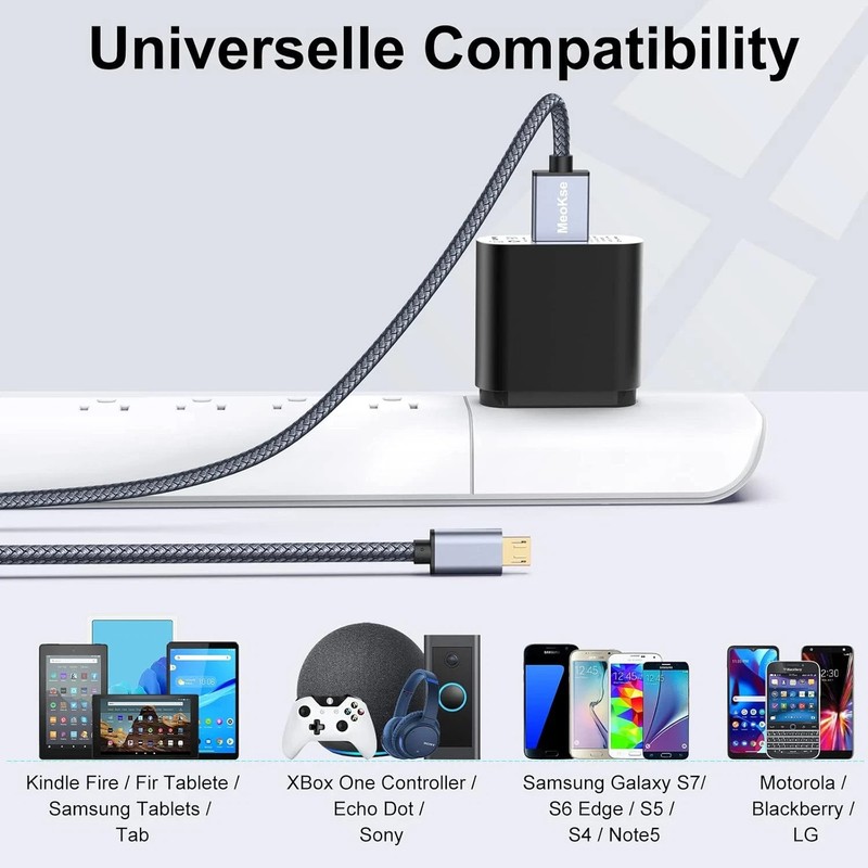 Micro USB Cable 20Ft/6M,Long Android Charger Cable,Nylon Braided Durable Fast Ph gallery