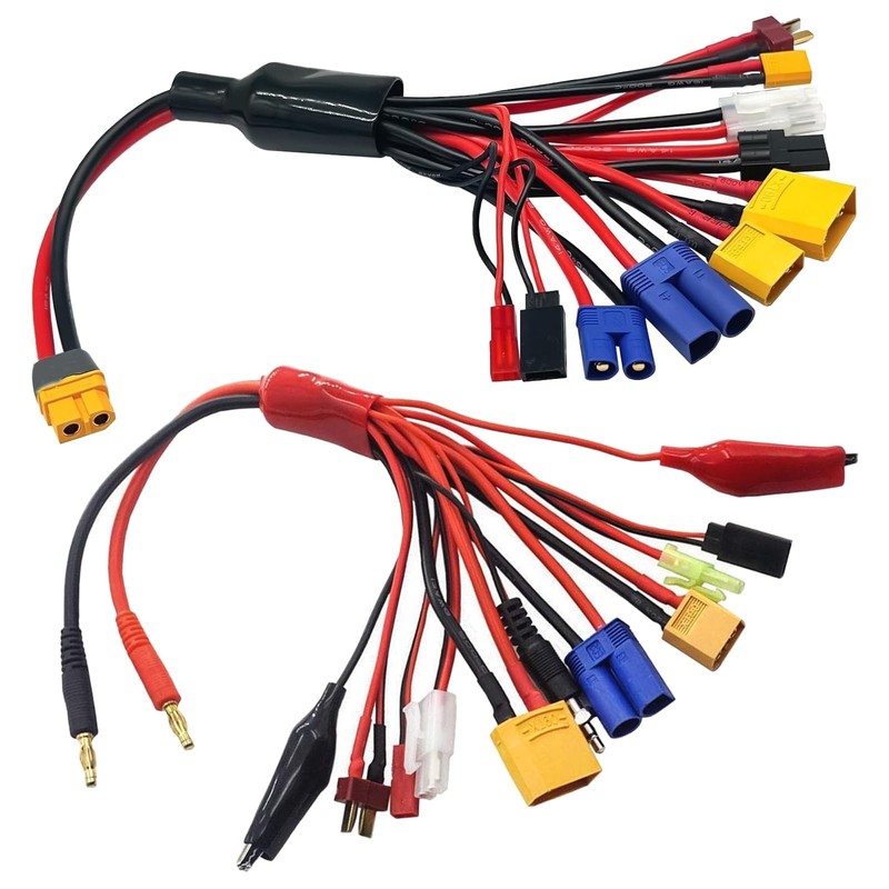 10-in-1 Multi Charger Adapter Lead Cable for RC Lipo Batteries - XT60H, T-Plug, gallery