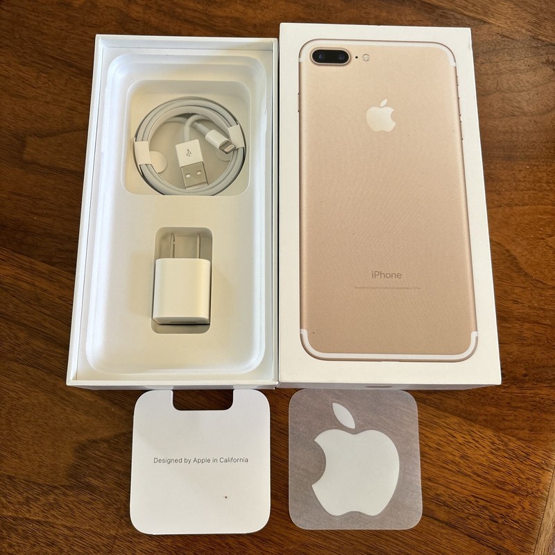 iPhone 8 Accessories ONLY Rose Gold, Charging Block, Cable, Logo Sticker, Box
