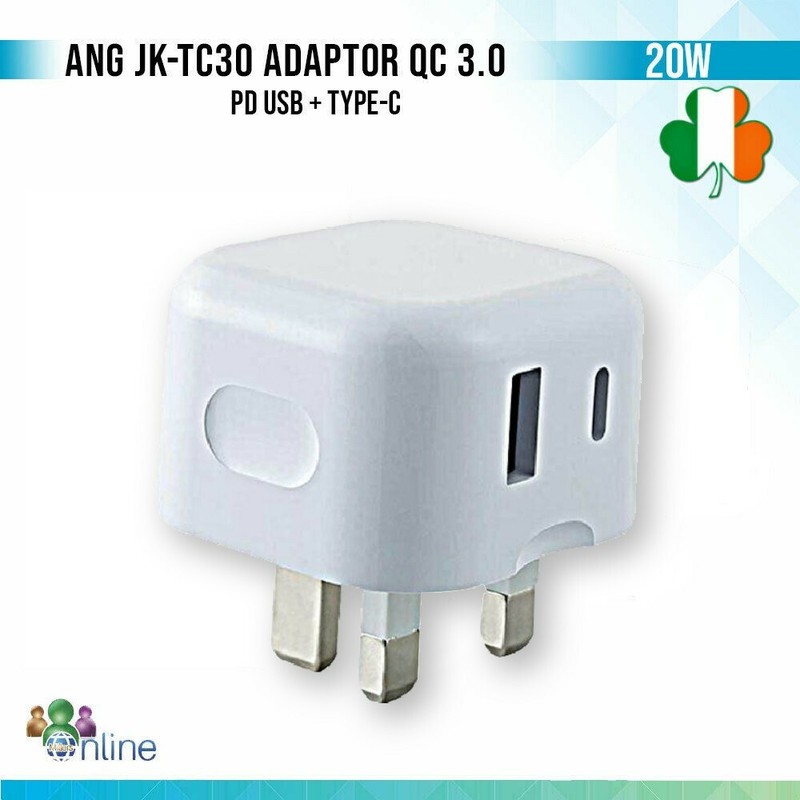 3A Adapter QC 3.0 PD Type C USB 20W Fast Dual Charger For iPhone X XS 11 UK Plug