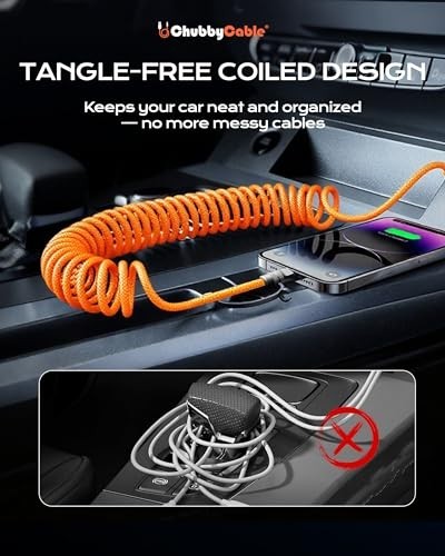 Retractable Fast Charging Cable 240W, Coiled USB C Charger Cord for iPhone 15-17 gallery