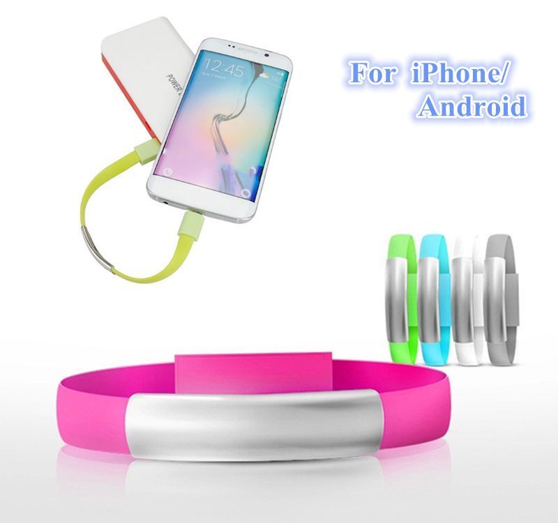 8 Pin/Micro USB To USB Cable Bracelet Charger Data Sync Cord For Samsung iPhone6 gallery