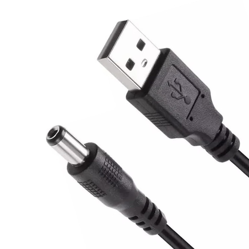 USB to DC 5.5mm Cable 80cm, USB 2.0 A to DC 5.5mm x 2.1mm DC 5V Power Plug Co…