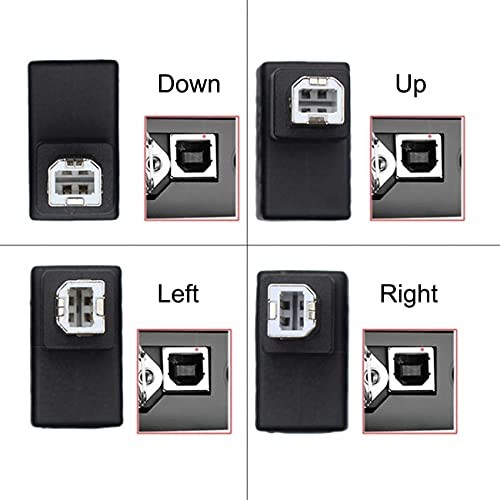 4 PCS USB 2.0 B Type Male To Female Extension Adapter Angled 90 Degree Disk gallery