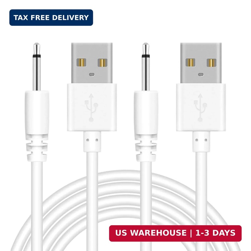 2 Pack Vibrator Charger USB to DC 2.5mm Fast Charging Cable Wand Adult Toys FAST