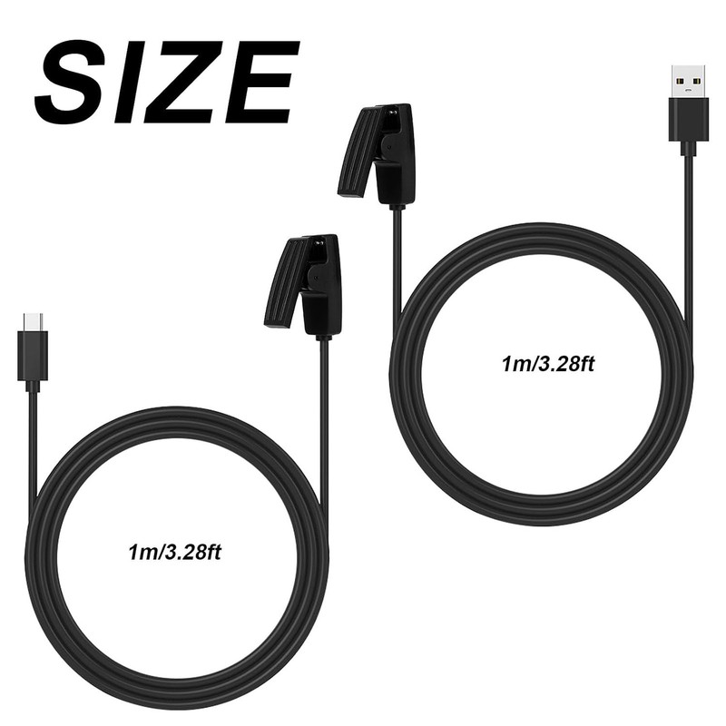 Garmin Forerunner Charger Cable 2 Pack USB A & USB C 3.28ft Black gallery