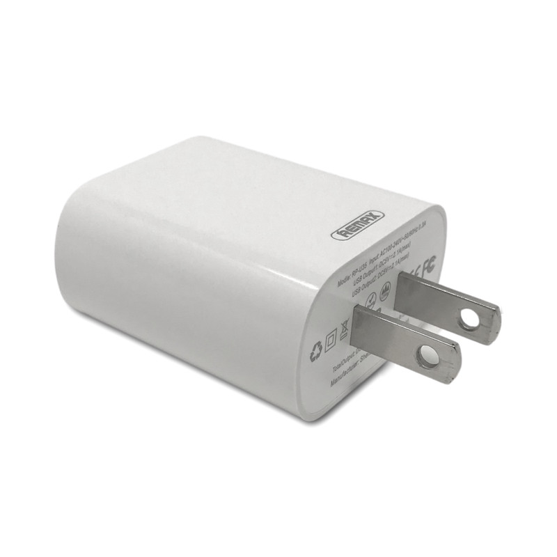 2 Pack Dual Port USB Wall Power Adaptor Charger US Standard Plug White gallery