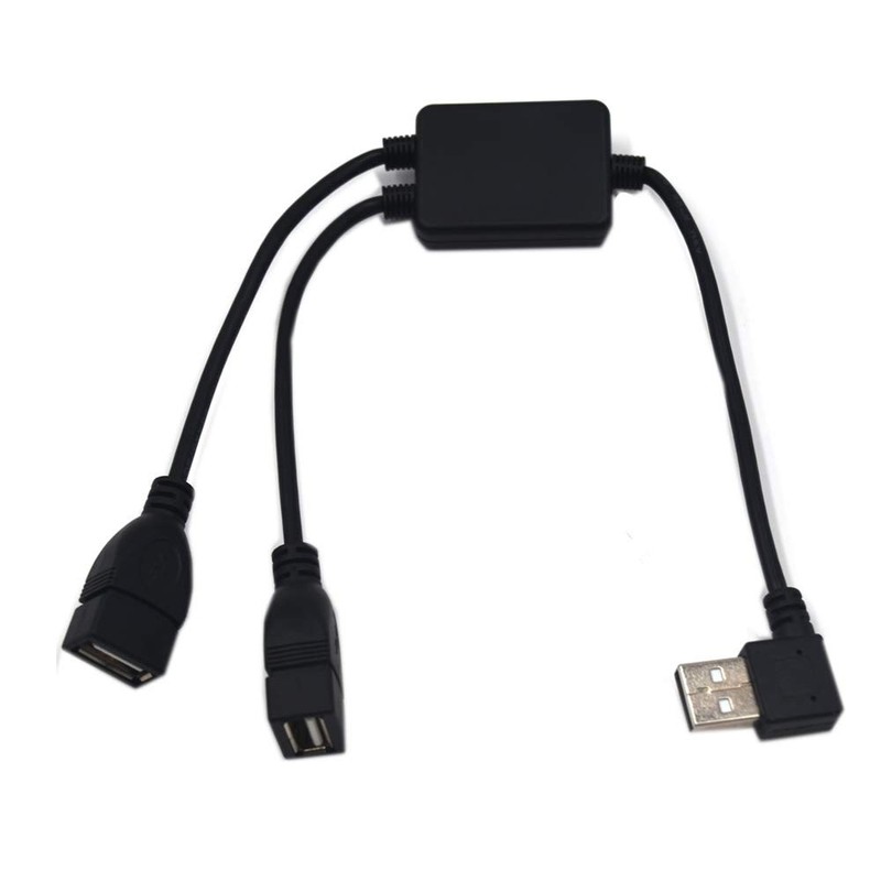 12 Inch Left Angle USB 2.0 Splitter Cable 1 Male To 2 Female Extender Hub Cord gallery