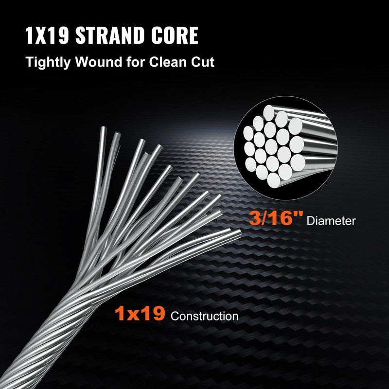 316 Stainless Steel Wire Rope 500ft Length, Steel Wire Cable 3/ 16 Inch, Steel gallery