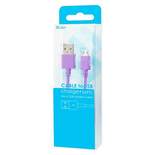 Reiko Braided Data Cable for Micro USB 2.0 Devices for Android/Motorola Purple gallery