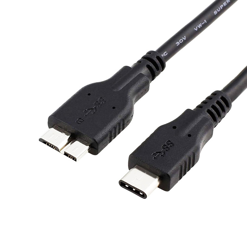 10Gbps USB C to Micro B Cable 1.5ft for Seagate WD External Hard Drive SSD Mac