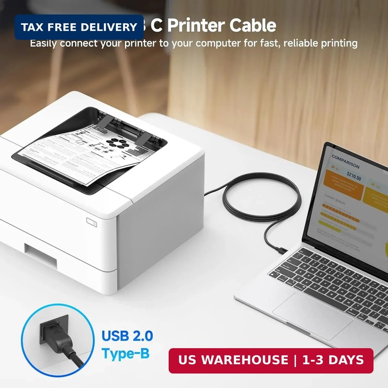 Cable Matters USB B to USB C Cable - 13.1 ft, USBC to USBB Cable, MIDI to USBC C gallery