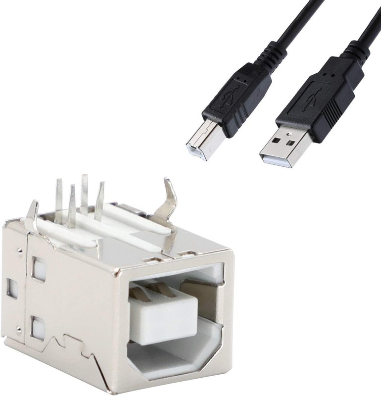 Compact USB Female Type-B 4-Pin Right Angle Jack Sockets - 10 Pack for Upgrades gallery