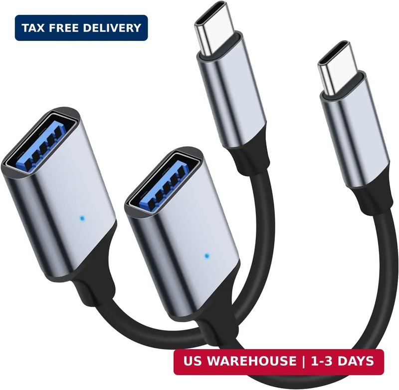 USB C to USB 3.0 Adapter 2 Pack Type C Male to USB Female OTG Cable Thunderbolt3