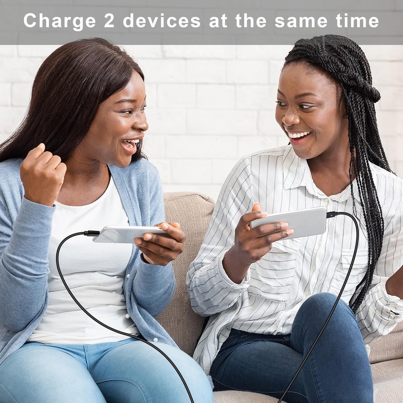 2 in 1 USB Type C Splitter Cable,USB C Male to 2 USB C Male Data Snyc and Cha... gallery