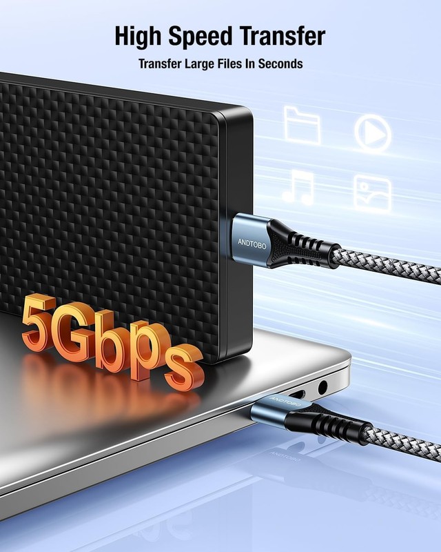 USB 3.0 Type A Male to Male Extension Cable 1.65 FT Double End Cord Grey gallery
