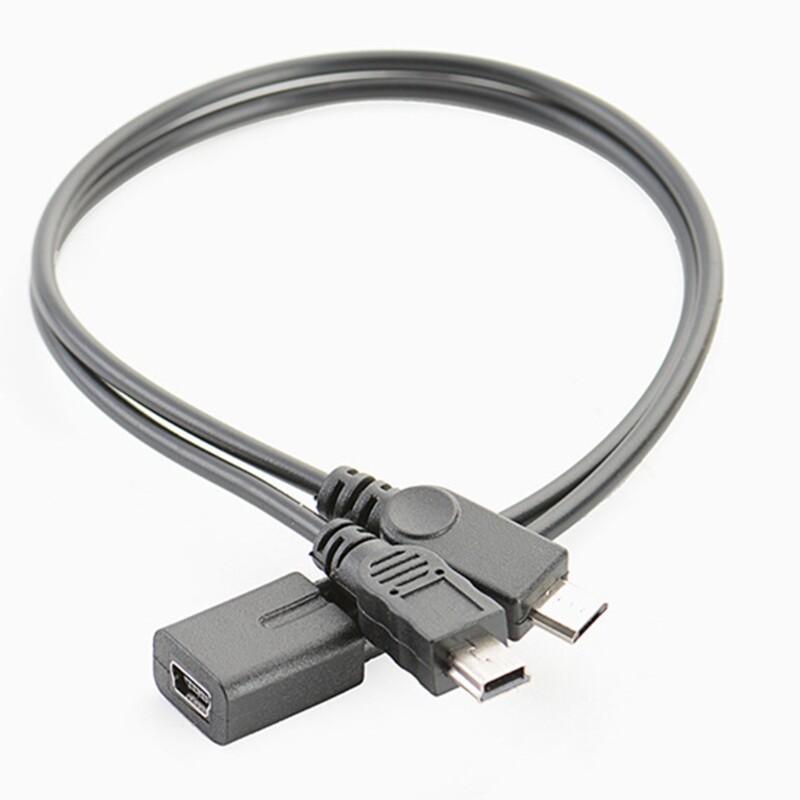 Mini USB Splitter Mini 5p Female to Mini 5p Male+micro Male Extender Cable
