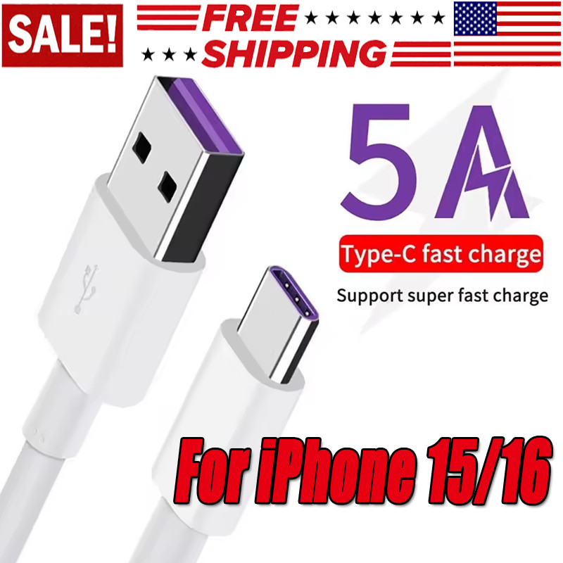 IPhone15/16 Pro Max Plus USB-A Cable Fast Charger Type C Charging Data lot Cord