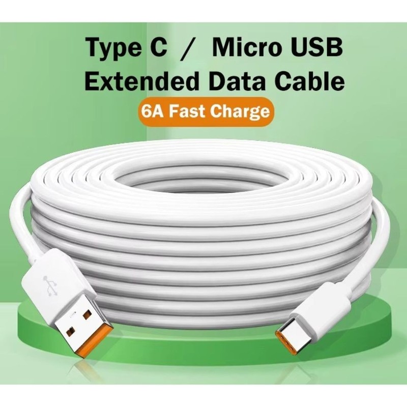 66W Fast Charge Type C Micro USB Data Cable 3M 5M 8M Long Cord for Samsung gallery