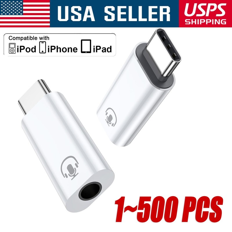 USB-C Type C Adapter Port to 3.5MM Aux Audio Jack Earphone Headphone Car Lot