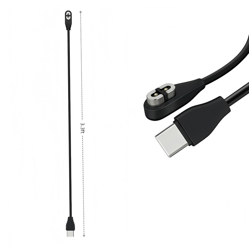 2pcs USB C Magnetic Charging Cables for Shokz Headphones, Black gallery