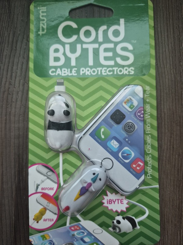 Tzumi Cord Bytes Cable Protectors Set Black & White Panda & Unicorn NEW!