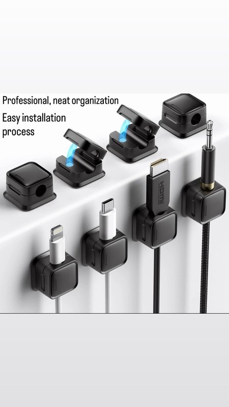 Magnetic Cable Organizer Clips 12 Pack Clean Adhesive Application Circular