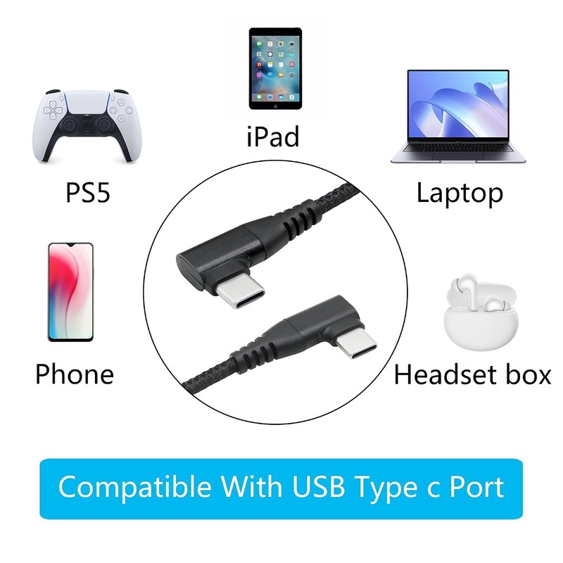 90 Degree Nylon Braided USB C Cable 60W - Fast Charging for Laptops & Phones gallery