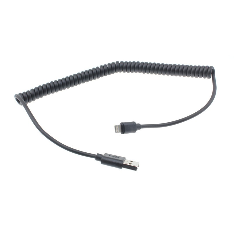 For iPhone SE (2020) – USB CABLE COILED CHARGER CORD POWER SYNC