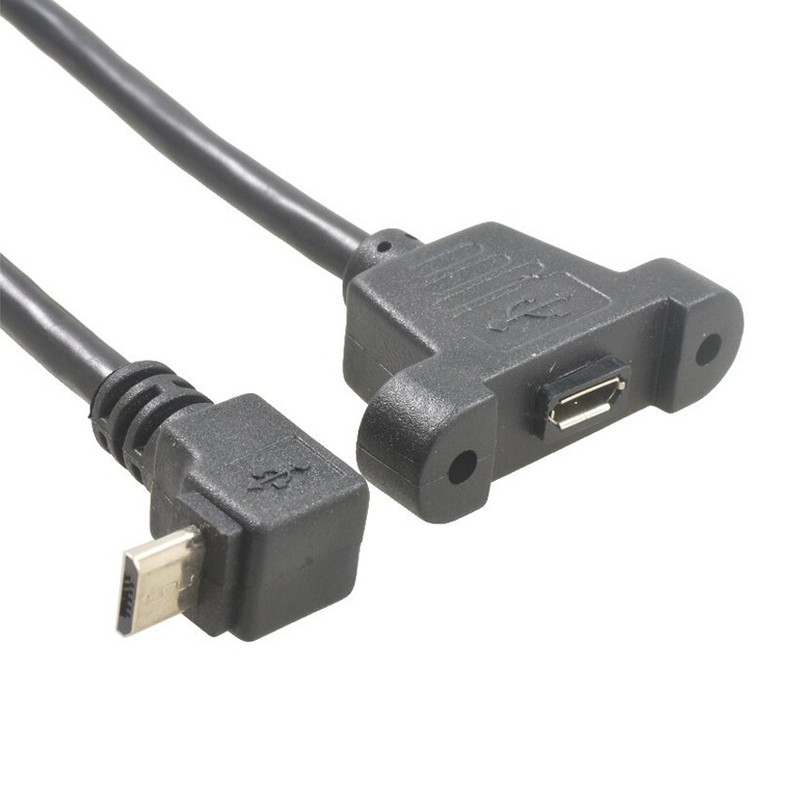 Micro USB Extension Cable With Panel Mount Female to Male Charger Lead 30cm 50cm gallery