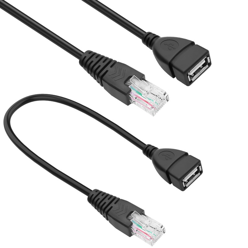2 PCS 0.3M USB Female To RJ45 Ethernet 8P4C Adapter Network Cable Router PC