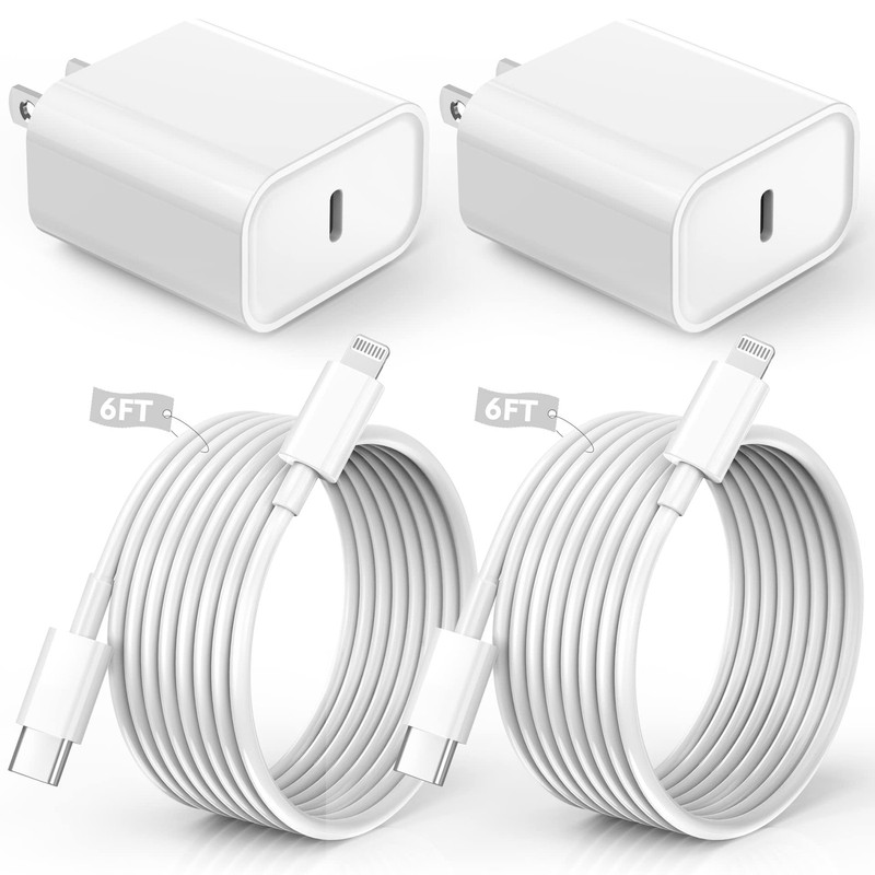 iPhone Charger Fast Charging,iPhone 2Pack 2 Pack 6FT C-L, White