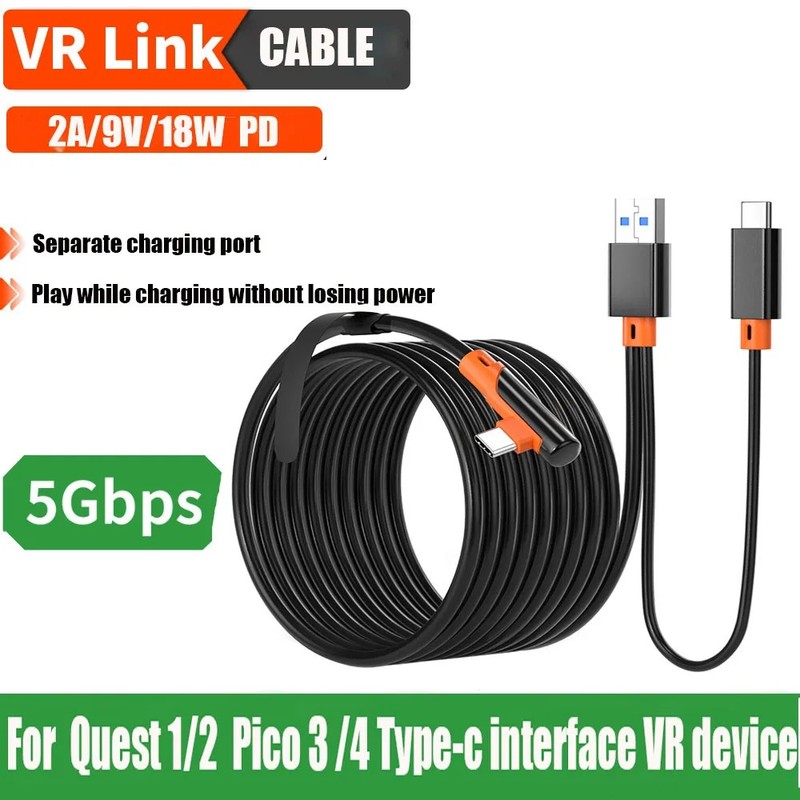5Gbps Data Transfer & Fast Charging Cable for Meta Quest/PSVR2/PICO 4