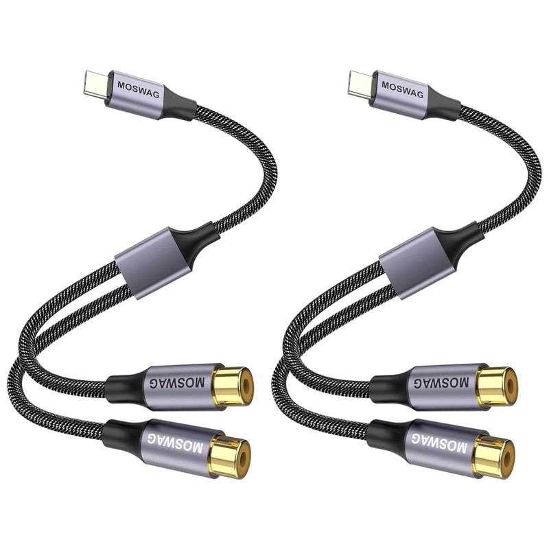 High-Quality Type-C to Dual RCA Audio Splitter Cable