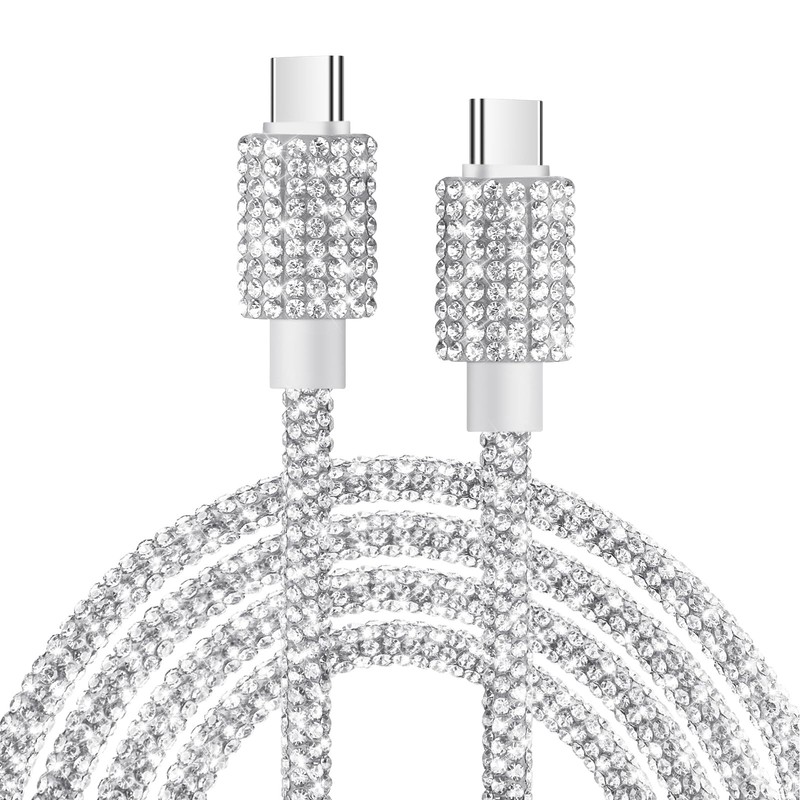 USB Cable for iPhone 17 Charging Cord, Fast Charging Cable Bling Sparkling Di…