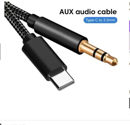 Type C to Aux Cable USB Type-C Male To 3.5mm Cord Car AUX Music Audio Adapter gallery