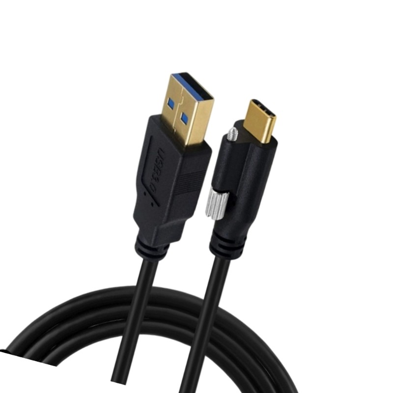Flexible USB C Cable Screw Lock Fast Data Transfer For Automation Equipment