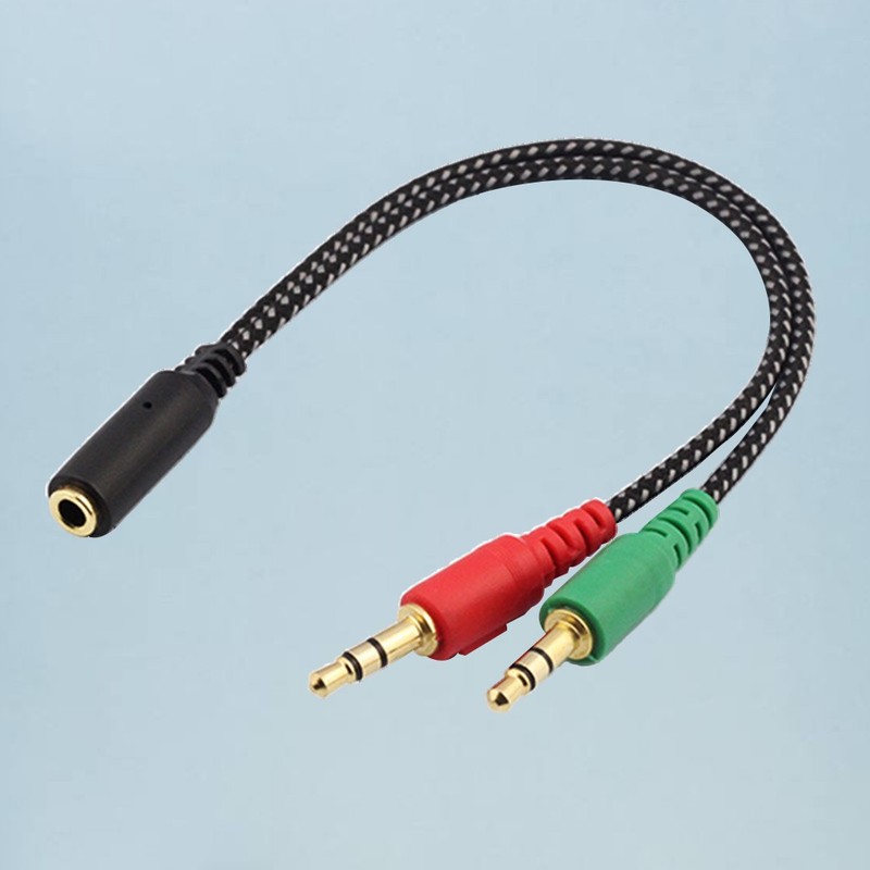 Female To 2 Male Audio Headset Adapter Splitter Cable For Pc Laptop Microphone gallery