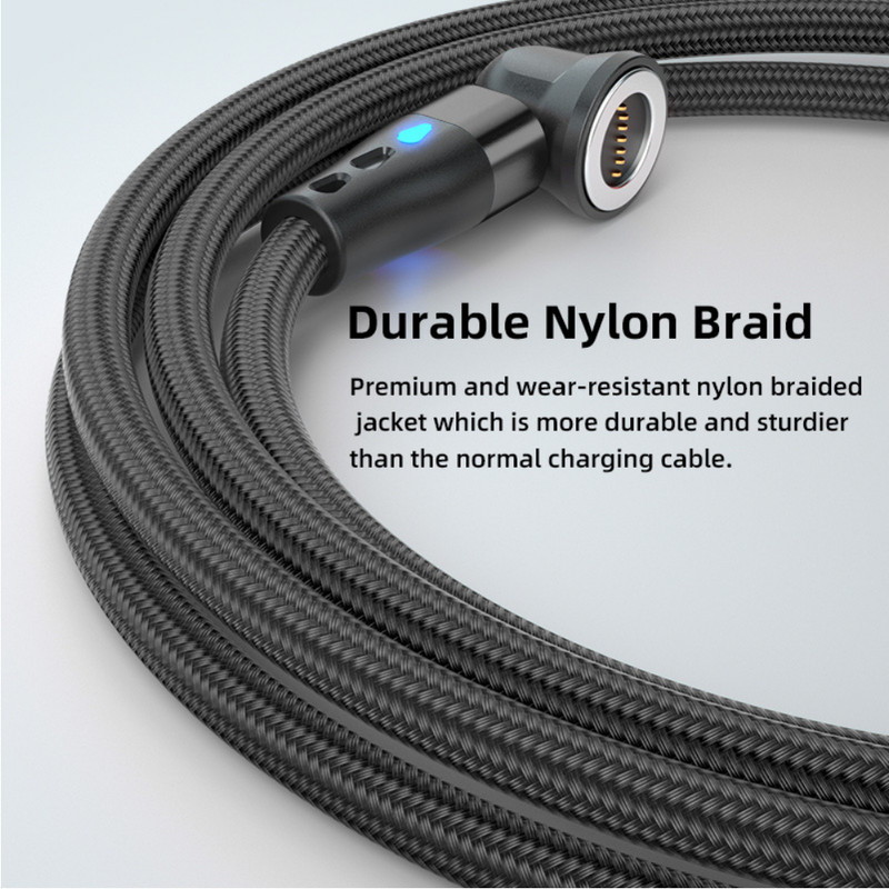 3X 180+360° Rotate Magnetic Phone Charger USB Cable Cord For iPhone Type C Micro gallery