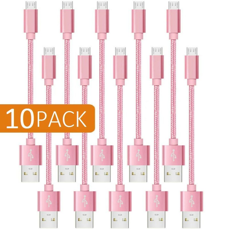 Short Micro USB Cable 8 Inches Short Nylon Braided High-Speed USB to Micro US…