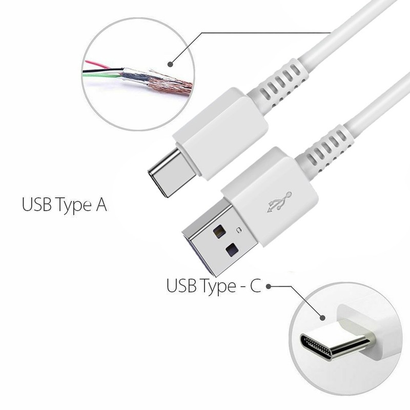 3ft PowerLine Nylon Charger Cable USB-C to USB 3.0 Charging for Samsung gallery