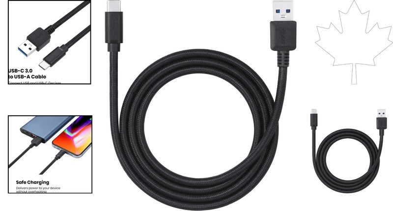 Luxury 3 Ft USB Type-C to USB-A Braided Cable for Fast Charging & Data Transfer gallery