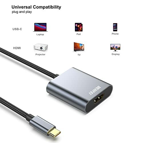 ✔ USB C to HDMI Adapter, BENFEI USB Type-C to HDMI Adapter [Thunderbolt 3 Compa gallery