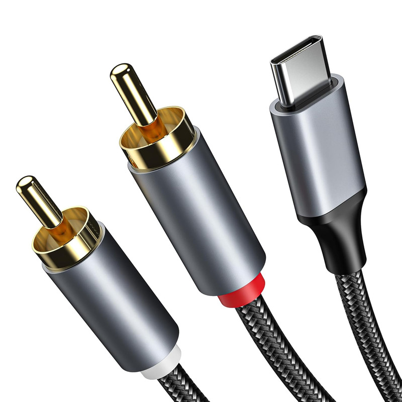 RCA to USB C Cable, USB C to RCA Audio Cable, Hi-Fi USB Type C to 2RCA Male