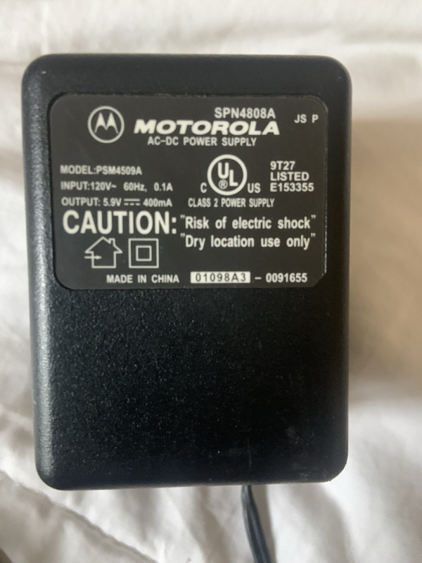 Genuine Motorola PSM4509A AC Adapter Power Supply Charger 5.9 Volts forCellphone